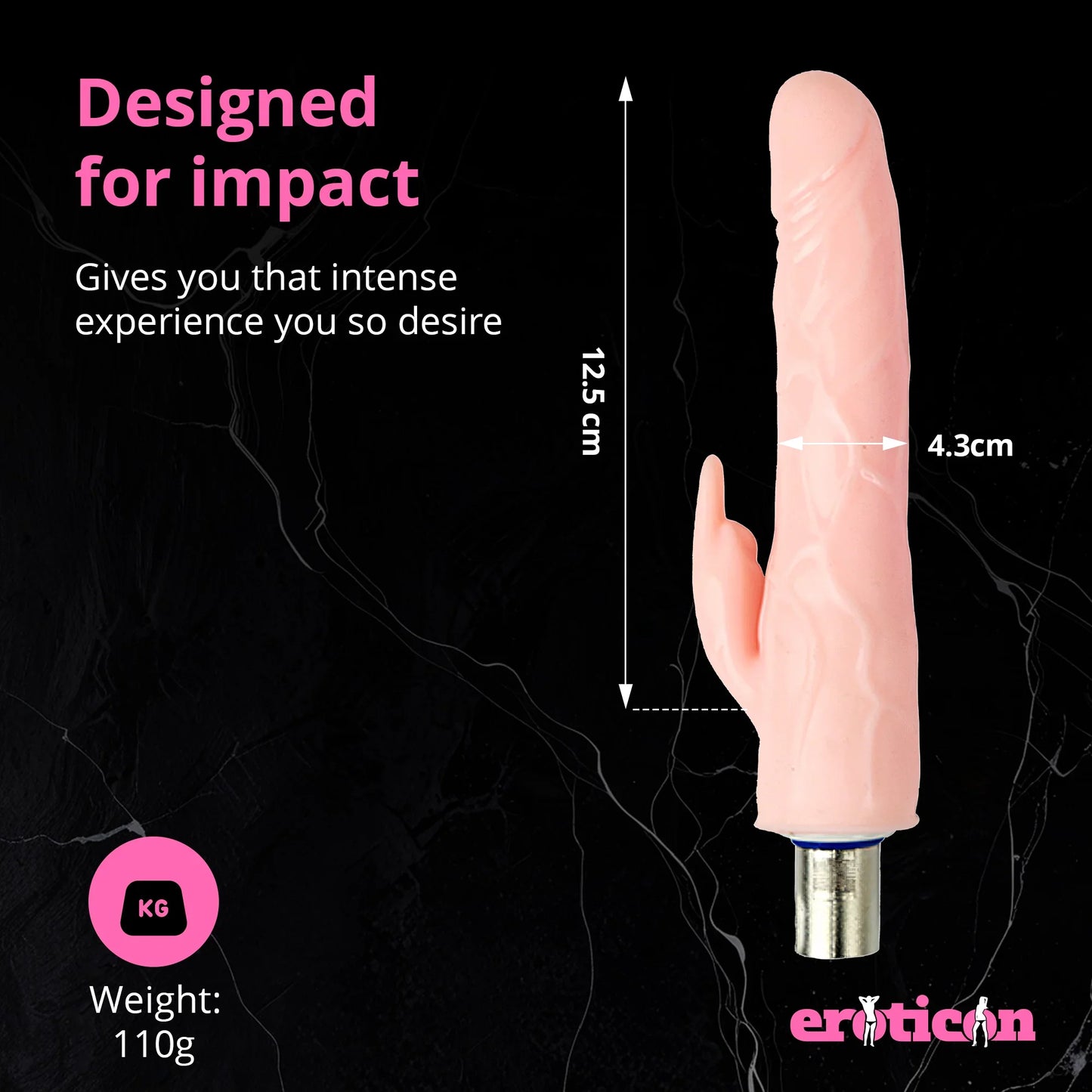 Dildo Rabbit Attachment 12.5cm White for Eroticon Sex Machine