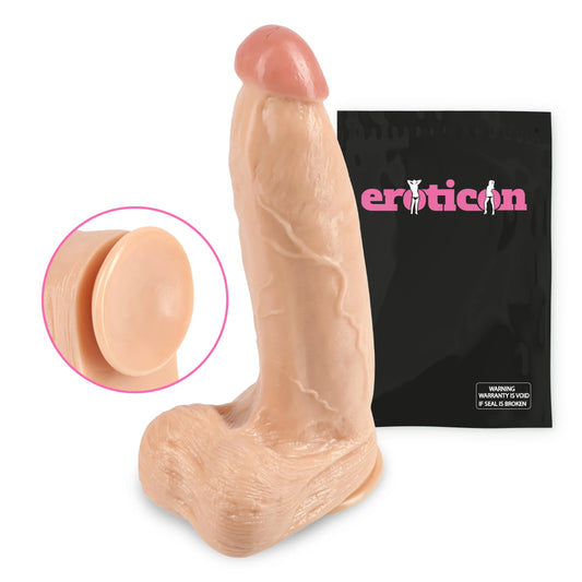Eroticon Consolador grande y grueso con ventosa de 7,5 cm de espesor